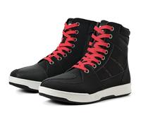 BORLENI Chaussures Moto Hommes Bottes Moto Antidérapant | Respirante Fermeture éclair latérale, maintien de la cheville et renfort sélecteur Noir 40