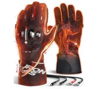 BORLENI Gants Chauffants d'hiver 12V, Moto Écran Tactile Moto Alimenté par Batterie Gants d'équitation Chauffants avec régulateur de température Étanche Gant d'hiver pour Le vélo Cyclisme Extérieur