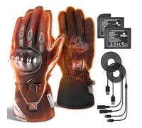 BORLENI Gants Chauffants Moto Hiver Homme - 7,4V Batterie Rechargeable, Imperméables et Écran Tactile, Gants Électriques Chauds pour Moto, Ski et Activités Extérieures M-XXL (AXE02H, Large)