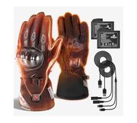 BORLENI Gants Chauffants Moto Hiver Homme - Gants Moto Électriques 3000mAh, Imperméables, Écran Tactile, 3 Niveaux + Mode Intelligent, Protection Renforcée (M-XXL) (Noir, XX-Large)