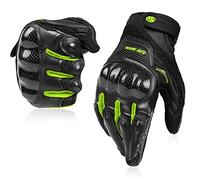 BORLENI Gants Moto Hommes Écran Tactile Respirable Anti-Choc Anti-Glissant Anti-Usure Femmes Protection de Sport Gants XXL Vert
