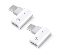 BORLTER CLAMP Adaptateur de Chargeur à Angle Droit pour Apple Pencil 1st Génération 2Pcs, Adaptateur de USB-C mâle vers Ligntning Femelle avec indicateur, Compatible avec iPad 10th Génération