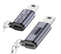 BORLTER CLAMP Adaptateur USB C vers Mini USB/Adaptateur Micro USB vers Mini USB 2pcs avec Dragonne, Mini Adaptateur USB pour Lecteur MP3, Appareils Photo Numériques, GPS et Plus Encore
