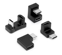 BORLTER CLAMP Adaptateur USB C vers USB C 4 Pack, Mâle vers Femelle USB C 3.1 10Gbps 100W PD Adapter Angle Droit 180 Degree, U Shape Type C Adapter Compatible avec Switch, Laptop, iPad and More