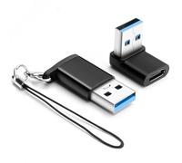 BORLTER CLAMP Adaptateur USB vers USB C 2-Pack, Adaptateur USB 3.1 mâle vers USB C Femelle à Angle Droit Compatible avec MacBook/MacBook Pro, Galaxy Type-C, Tablette, Ordinateur Portable et Autres