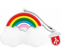 BorlterClamp 32GB USB Flash Drive, Cute Rainbow Cloud Design USB Memory Stick Pendrive, Gift for Students and Children