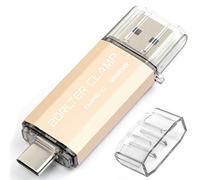BorlterClamp Clé USB 3.0 à Double Port USB C OTG pour Smartphones Android Samsung Galaxy S9/S8/Note 9, LG, tablettes et Ordinateurs 128GB gold-128GB
