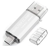 BorlterClamp Clé USB 3.0 de type C 128 Go double clé USB C OTG pour smartphones Android Samsung Galaxy S10/S9/S8/Note 9, LG, Google Pixel, PC (argenté)
