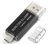 BorlterClamp Clé USB 3.0 Double Port USB C OTG pour Smartphones Android Samsung Galaxy S9/S8/Note 9, LG, tablettes et Ordinateurs 128GB black-128GB