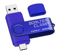 BorlterClamp Clé USB de type C 3.0 à double port pour smartphones Android Samsung Galaxy S10/S9/S8/Note 9, LG, Huawei, tablettes et ordinateurs Bleu 128 Go