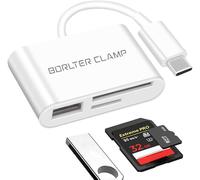 BorlterClamp USB C to SD Card Reader, SD Card Adapter, Micro SD Card Adapter, SD Card Reader, SD Memory Card Reader, Compatible with MacBook, Galaxy, Huawei and More