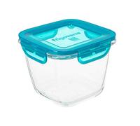Bormioli 389118-MA2 Boite Alimentaire Frigoverre Evolution, 12x12x6,5cm, Couvercle Bleu