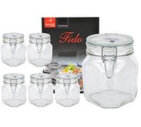 Bormioli Fido Lot de 6 bocaux à fermeture mécanique avec livret de recettes Bormioli 0,75 l