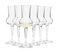Bormioli Lot de 6 verres à grappa I Capacité 75 ml I Hauteur totale du verre 16,5 cm I Longueur du manche 5,8 cm I Verre à Grappa classique pour la célèbre boisson italienne