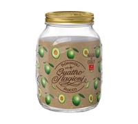 Bormioli Quattro Stagioni Lot de 6 bocaux de conservation en verre avec couvercle à visser 3000 ml 22 x 14 cm