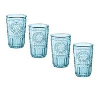 Bormioli Rocco 090789 Romantic Lot de 4 verres, verre, bleu clair, 34 cl