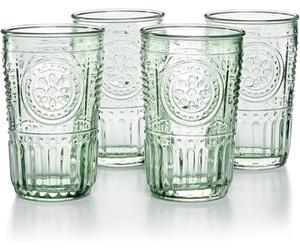Bormioli Rocco 090802 Romantic Lot de 4 verres, verre, couleur verte, cl 34