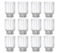 Bormioli Rocco 12x Clair 375ml Florian Verres Double Whisky - Verre Old Fashioned Scotch Bourbon Rum Cocktail Gobelets à Boire Coffret Cadeau