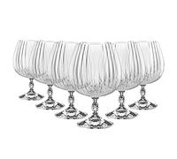Bormioli Rocco 20 Ans « Amérique Brandy Lunettes - Art déco Vintage Cocktail Verres à Pied en Verre - 650 ML - Clair - Lot de 6