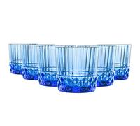Bormioli Rocco 20 Ans « Amérique Verres à Eau - Vintage Art déco Whisky Cocktail Gobelets - 300ml - Saphir Bleu - Paquet de 12