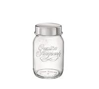 Bormioli Rocco 357760ERO121990 Lot de 12 Bocaux avec Couvercle Inox, Verre, transparent, 17 Ounce