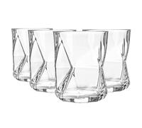 Bormioli Rocco 4x Verres de whisky Cassiopea Eau ancienne façonnée 410 ml clair