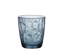 Bormioli Rocco 5128730 Lot de 3 verres à eau diamant en verre, bleu, cl 30, verre
