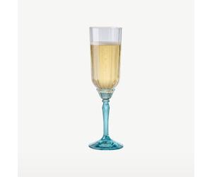 Bormioli Rocco 6X Bleu 210ml Florian Flûtes Champagne - Réutilisable Prosecco Vin Mariage Faire la Fête Buvant Verres Ensemble-Cadeau