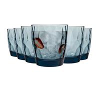 Bormioli Rocco Boire Diamond Glass Dimpled Gobelets - Ocean Blue - 300ml - Paquet de 6