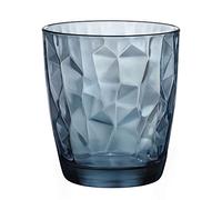 Bormioli Rocco Lot de 6 Verres à Eau Diamond, 30,5 cl Bleu