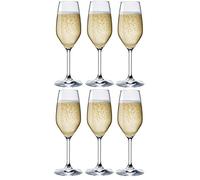 BORMIOLI ROCCO DIVINO - Set de 6 coupes à champagne en "Cristal Star", set de 6 verres élégants, Lavable au lave-vaisselle, Made in Italy, Capacité 240 ml, Dimensions 21,3 x 6,6 cm - Transparent