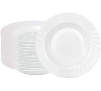 Bormioli Rocco EBRO Lot de 12 assiettes creuses en verre trempé opale 23,5 cm 300 ml