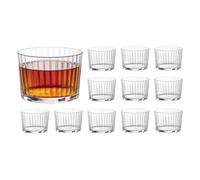 Bormioli Rocco Exclusiva - Lot de 12 verres à rhum à côtes avec verre en cristal étoilé et traitement XLT, fabriqués en Italie - Verres à cocktail durables pour usage quotidien, lavables au