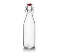 Bormioli Rocco Giara Bouteille avec Bouchon, 0,5 L, Verre, Transparent, 6,5 x 6,5 x 27 cm
