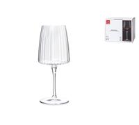 Bormioli Rocco Exclusiva Lot de 118 verres à merlot en verre côtelé à longue tige en forme d'étoile avec tiges renforcées XLT - Verres à vin rouge de fabrication italienne - Passe au lave-vaisselle