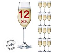 Bormioli Rocco - Lot de 12 flûtes à champagne & Prosecco - mod. Flute Divino 24 - Capacité : 24 cl.