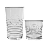 Bormioli Rocco Officina 1825 Ridged Whisky Gobelets et Highball Verres à Cocktail - 300ml, 475ml - Set 12pc