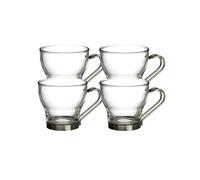 Bormioli Rocco Oslo Lot de 4 tasses à expresso avec poignée en acier inoxydable, 100 ml, coffret cadeau