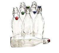 Bormioli Rocco Oxford Bouteilles en Verre Swing - jus Classique Eau au Service Cocktail Pitcher Jug - 1 Litre - Lot de 6