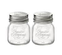 Bormioli Rocco Quattro Stagioni 357760CBD021990 Lot de 2 bocaux en verre avec couvercle en acier inoxydable Transparent