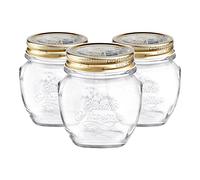 Bormioli Rocco Quattro Stagioni Verre Jars Stockage - Cuisine Traditionnelle avec Canister Alimentaire vis Couvercle supérieur - 300ml - Lot de 3