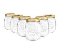 Bormioli Rocco Quattro Stagioni Verre Jars Stockage - Cuisine Traditionnelle avec Canister Alimentaire vis Couvercle supérieur - 700ml - Lot de 6