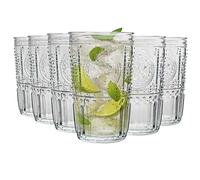 Bormioli Rocco Romantique Highball Verres Set - Cocktail Vintage Verre Cut Italien Gobelets - 475ml - Lot de 6