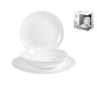 Bormioli Rocco Service De Table 18 Pièces Coconut Blanc Composé De 6 Assiettes 6