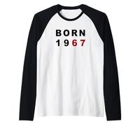 Born 1967 - Epic 6 7 Six Seven Birthday Meme Minimal Text Manche Raglan