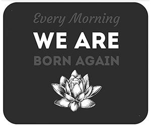 Born Again Bouddh Zen Yoga Méditation Bouddhisme Chakra Mouse Pad Antidérapante Tapis Souris Bords Cousus Tapis De Souris pour Études Maison Travail 25X30Cm