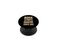 Born Country Since 1983 Chapeau de Cowboy Western Graphique Anniversaire PopSockets PopGrip Adhésif