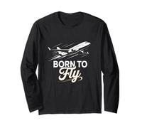 Born Fly Conception Graphique Amusante de Born to Fly Manche Longue
