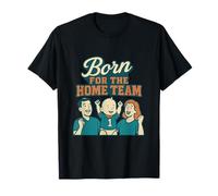 Born for The Home Team Dessin animé Famille Nouveau-né T-Shirt