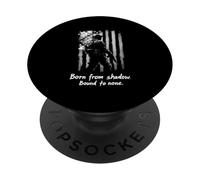 Born from Shadow. Bound to None. Silhouette Militaire PopSockets PopGrip Adhésif